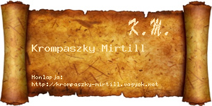 Krompaszky Mirtill névjegykártya